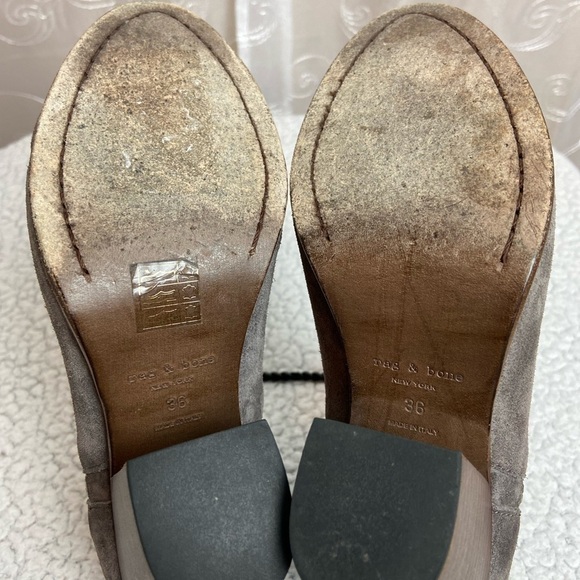 Rag &Bone Gray Italian Leather Booties, 36/6 - Picture 8 of 12
